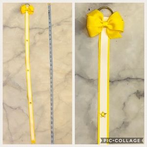 yellow hair bow holder keeper w/ star gems